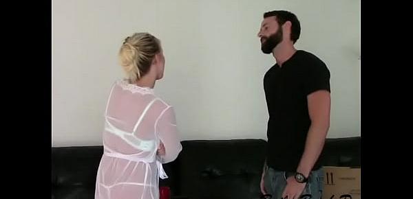  Home Alone! Bailey Brooke is Very Horny and Tries to Call her Fuck Buddy to no Avail. Just then She Hears a Knock on her Door, and Justin Sane Cums to the Rescue